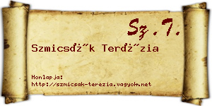 Szmicsák Terézia névjegykártya